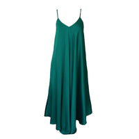 Deep Green Satin Mariella Dress