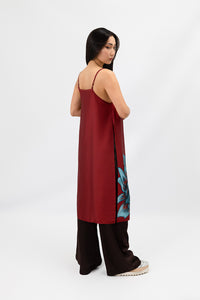 Wine Blue Rose Satin Linda Cami Top