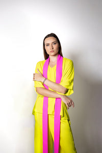 Neon-Yellow Crepe Billy Top