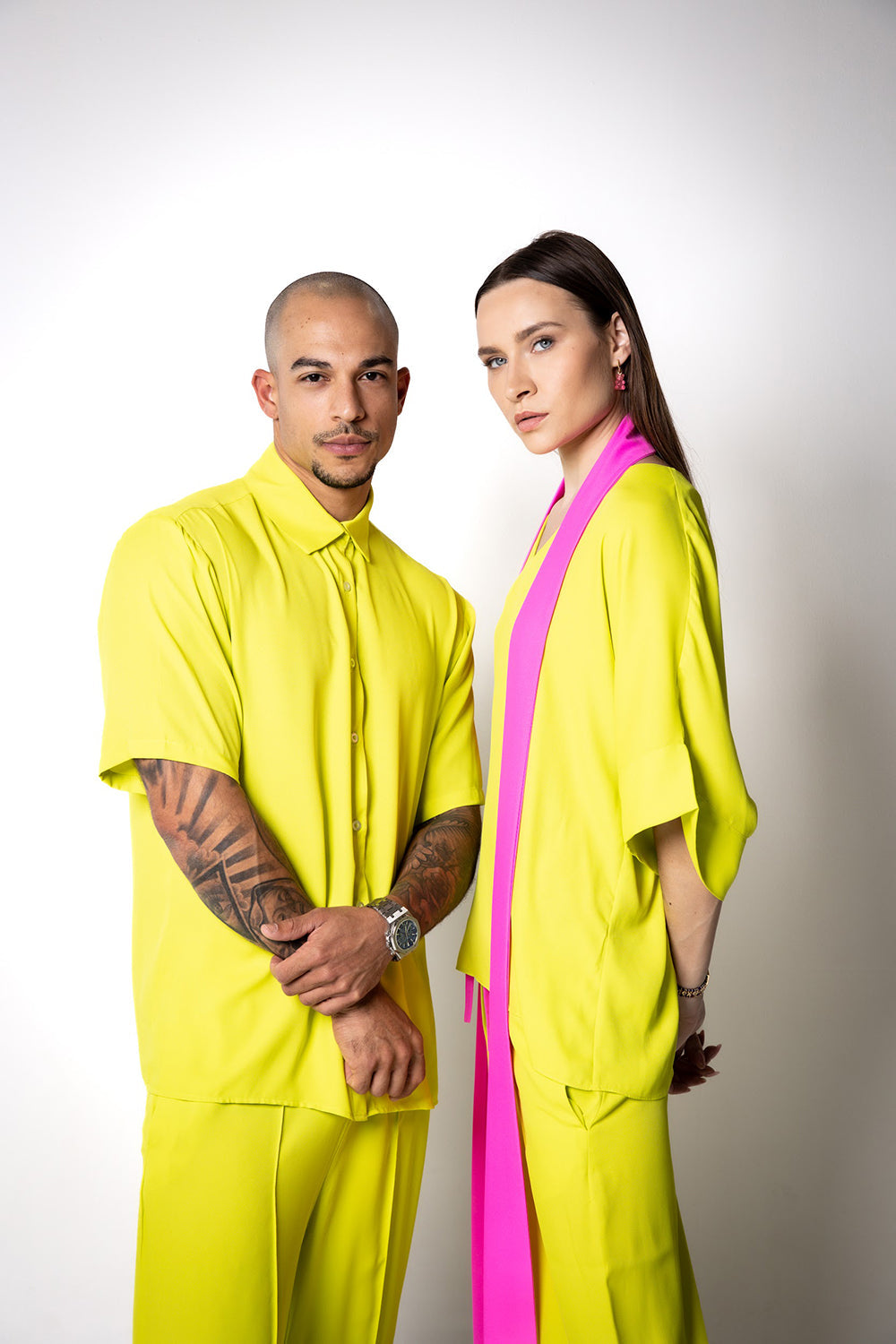 Neon-Yellow Crepe Billy Top