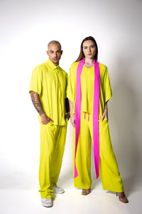 Neon-Yellow Crepe Billy Top