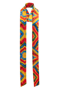 Rainbow Lizards Satin Skinny Long Scarf