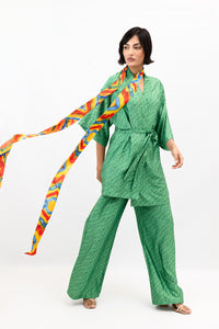 Rainbow Lizards Satin Skinny Long Scarf