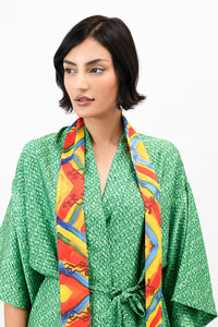 Rainbow Lizards Satin Skinny Long Scarf