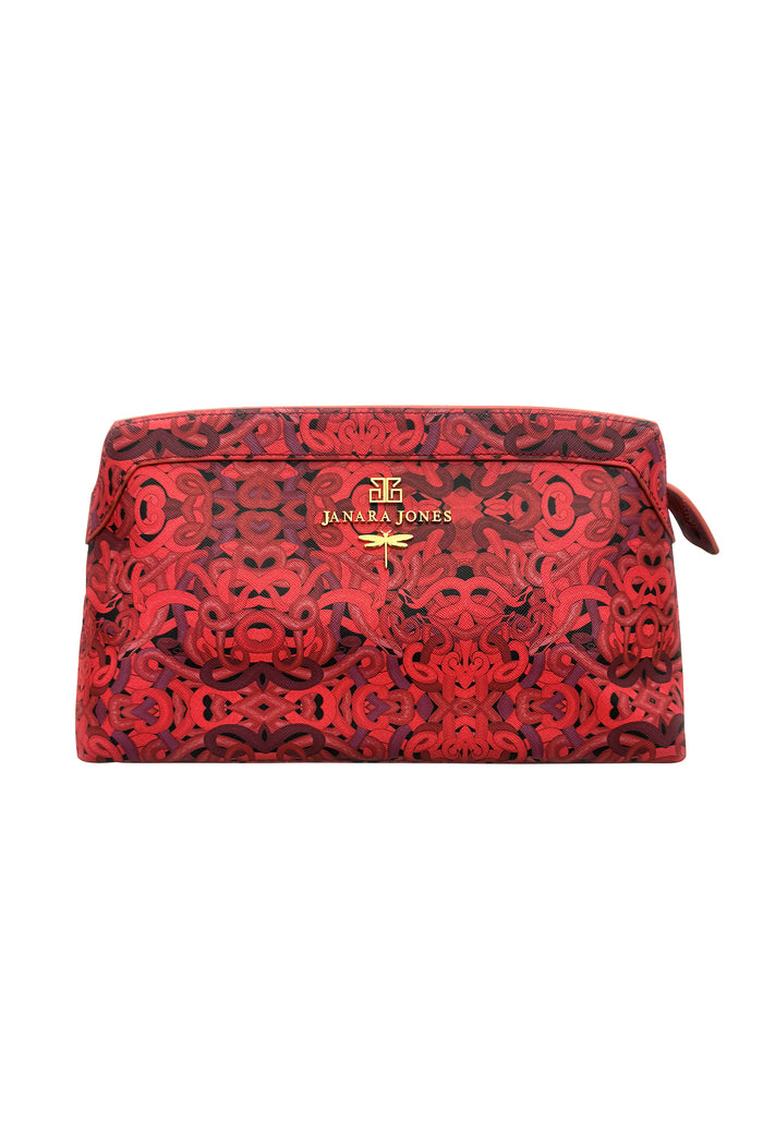 Red Snakes Print Marie Clutch Bag