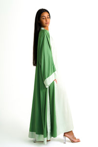 Sage-Green Satin Dress