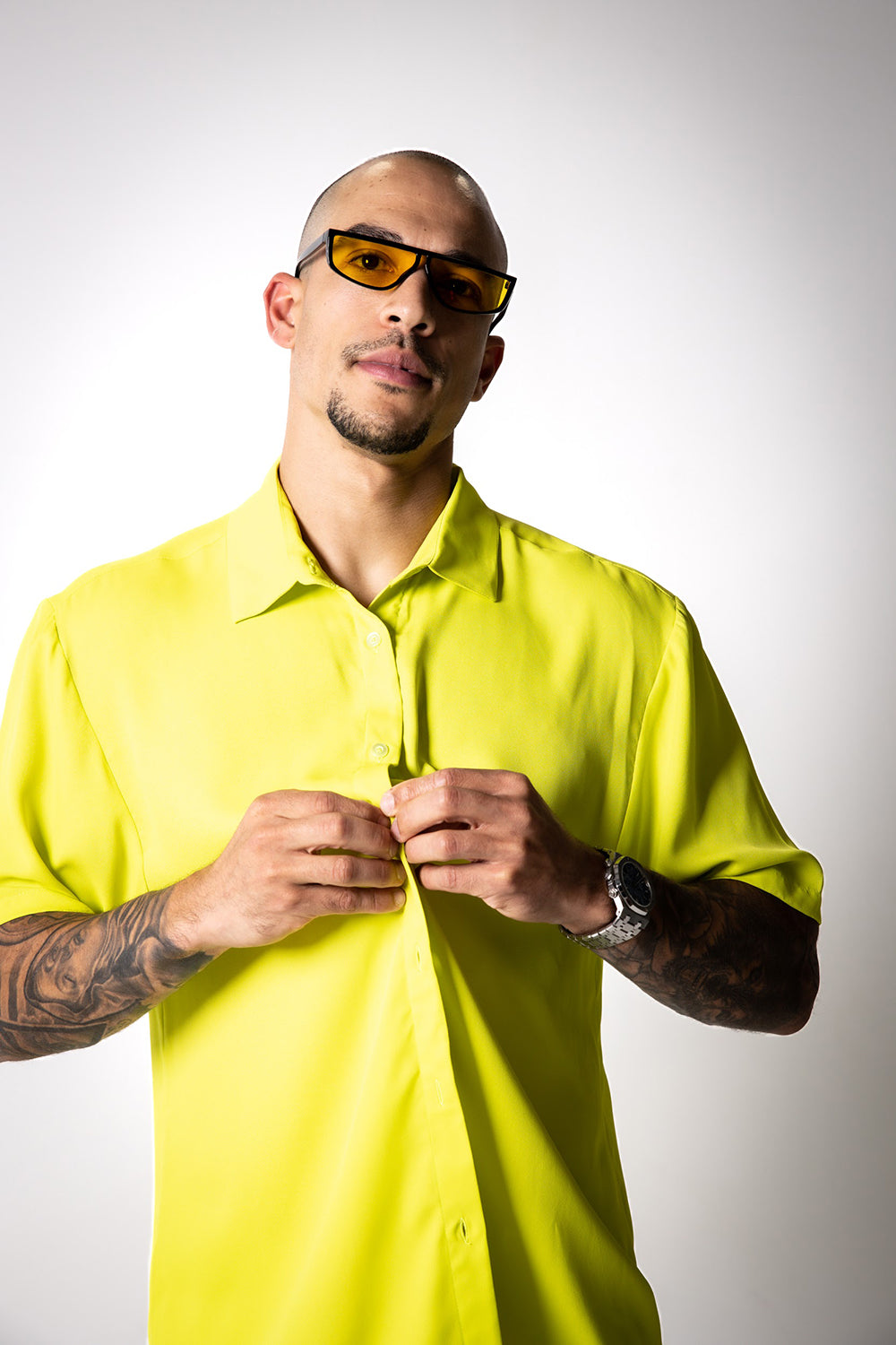 Yellow Crepe Kyle Shirt