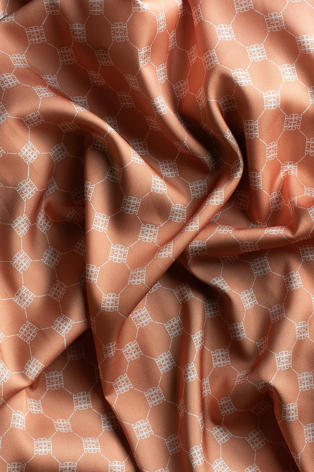 Apricot Crush Satin Skinny Long Scarf