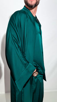 Teal Satin London Shirt