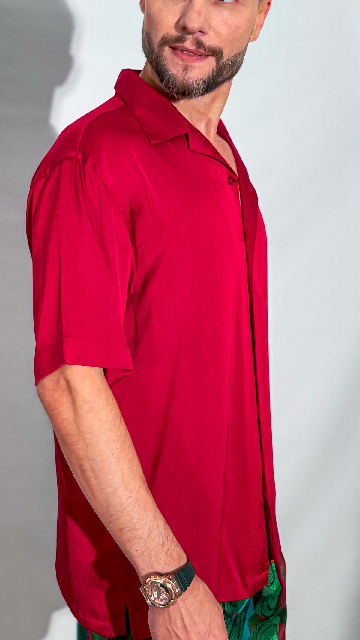 Burgundy Satin London Shirt