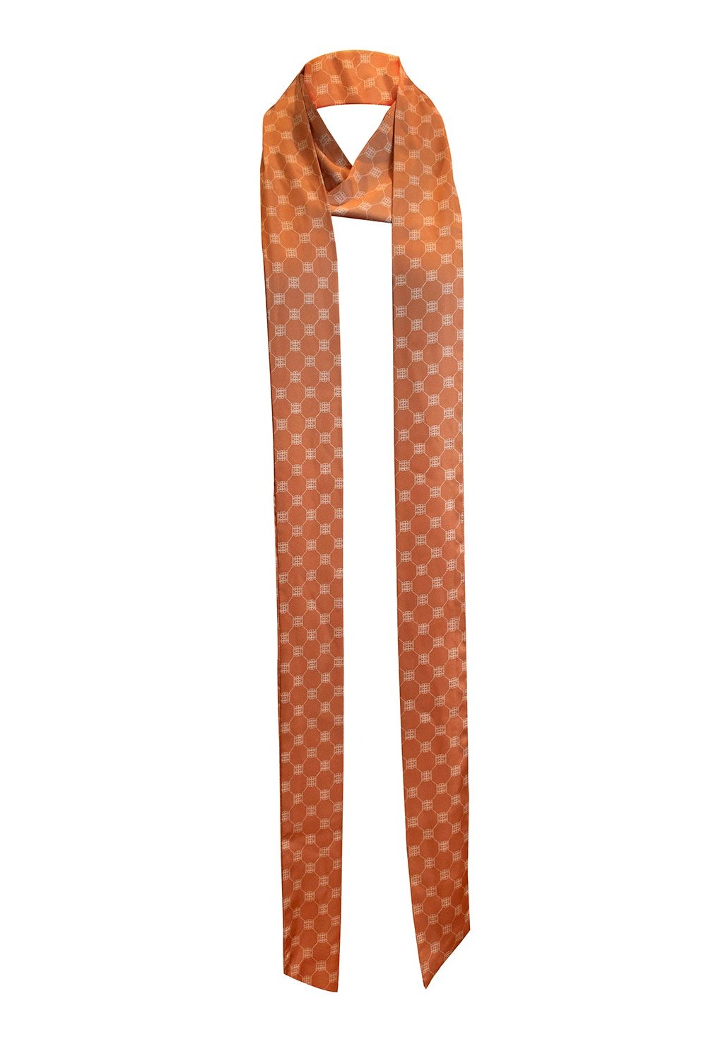 Apricot Crush Satin Skinny Long Scarf
