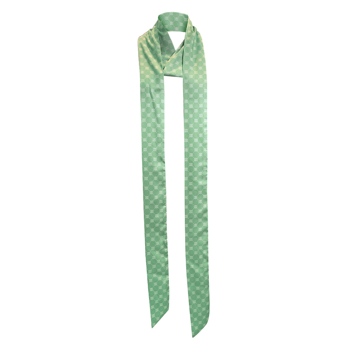 Matcha Latte Satin Skinny Long Scarf