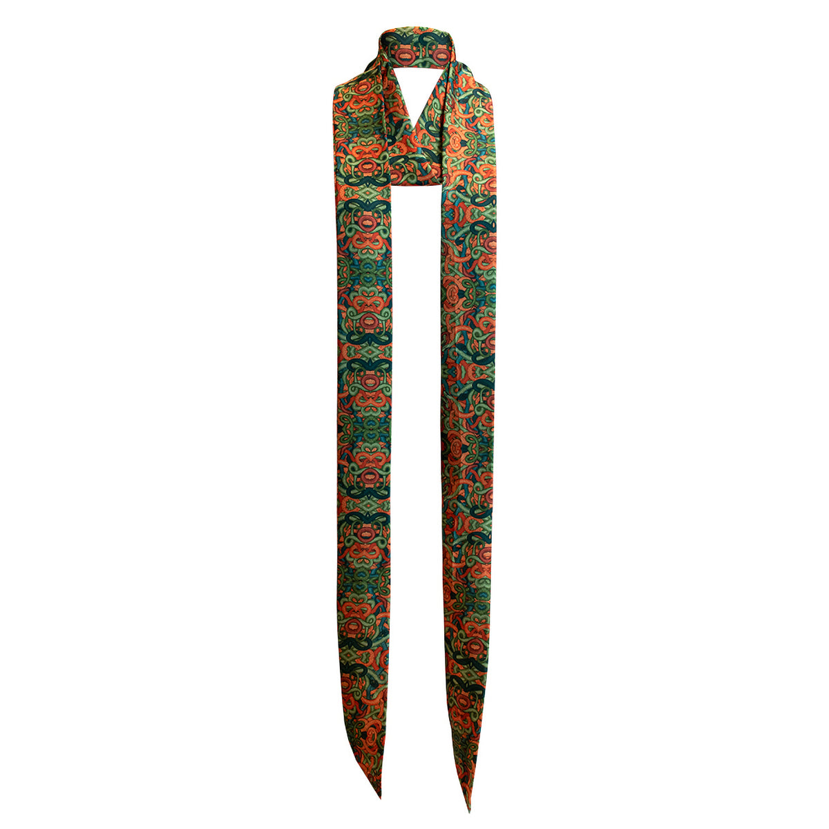 Snakes Satin Skinny Long Scarf