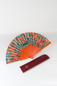 Snakes Orange Hand Fan