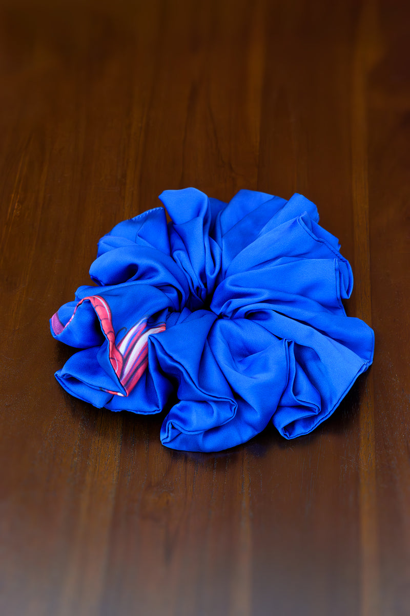 Blue Octopus Satin Twilly & Scrunchie Set