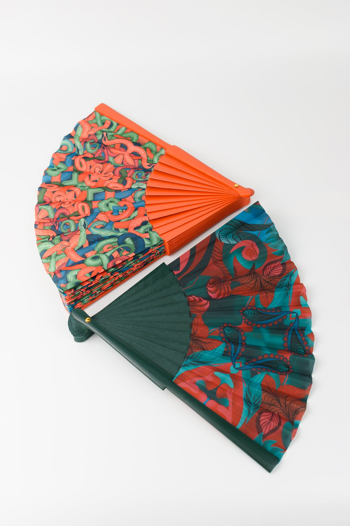 Autumn Paisley Green Hand Fan