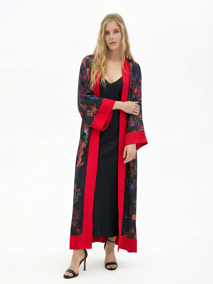 Psycho Mushrooms Satin Abaya Kaftan