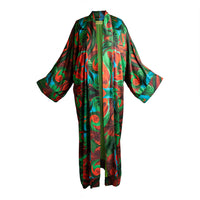 Autumn Paisley Satin Abaya Kaftan