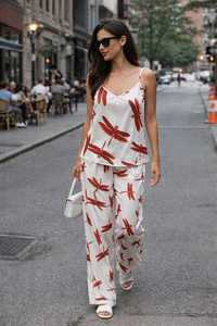 Red Dragonfly Satin Camilla Set