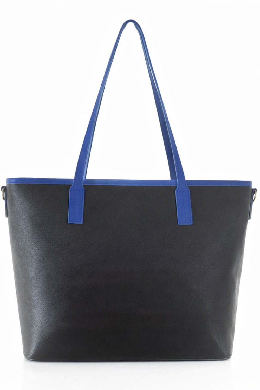 Blue Iris Hand Painted Orange Tote Bag