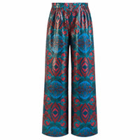 Autumn Paisley Print Sequin Wide -Leg Trouser