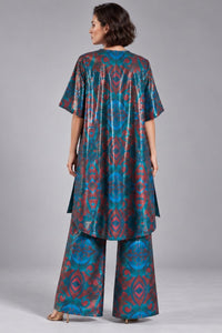 Autumn Paisley Print Sequin Wide -Leg Trouser