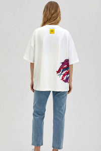 Jelly Fish Oversized Unisex Off White T-Shirt