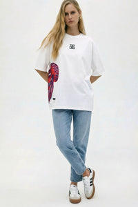 Jelly Fish Oversized Unisex Off White T-Shirt