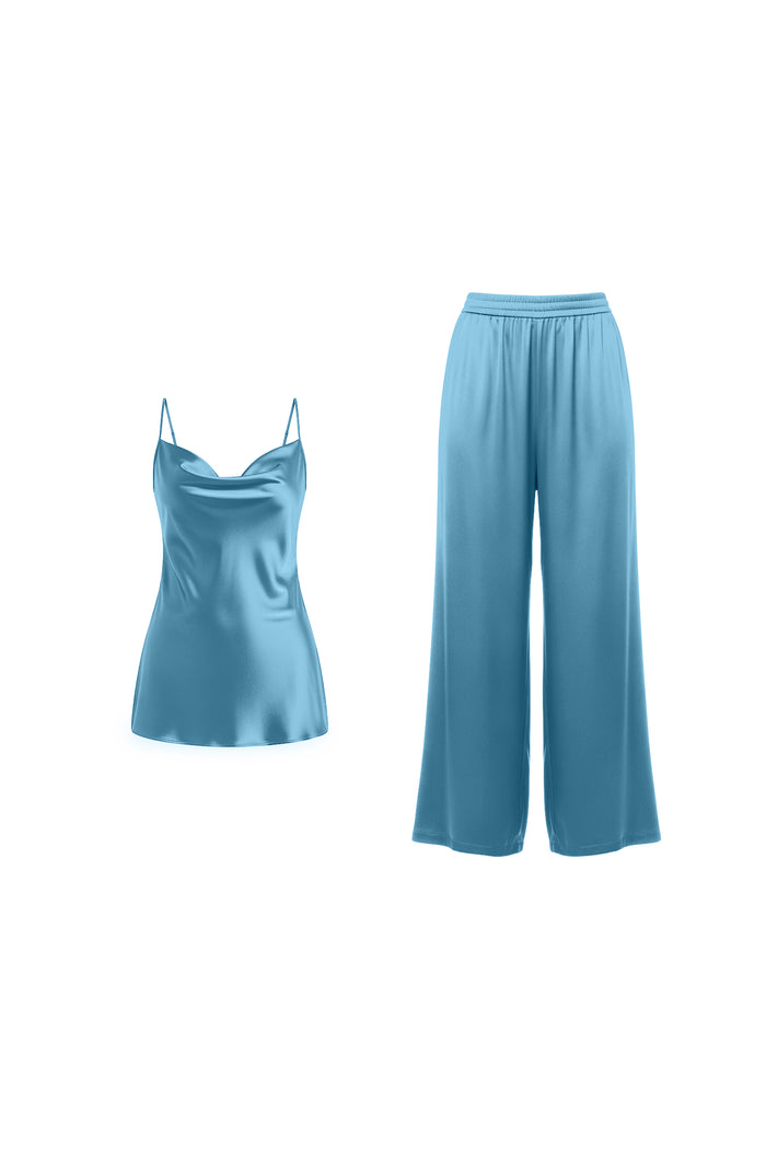Aqua Serenity Ailene Satin Set
