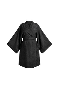 Black Jacquard Sarah Kimono Mini Dress