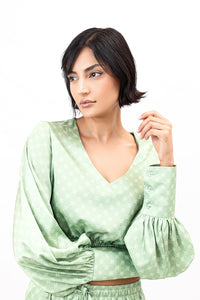 Matcha Latte Satin Cindy Blouse