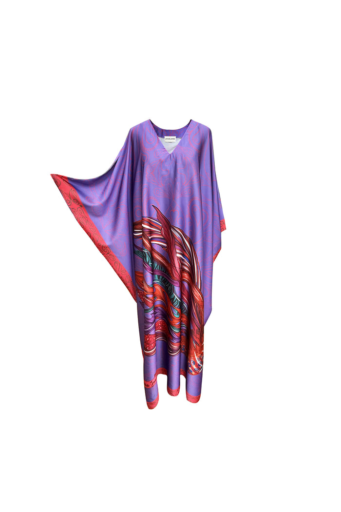 Neptune Satin Scarf Print Kaftan