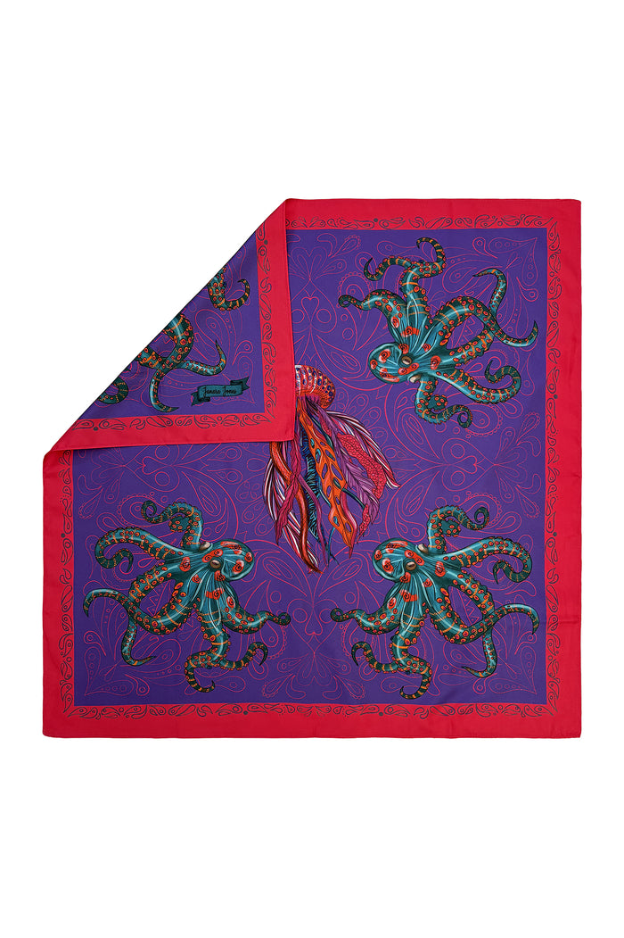 Purple Marine Satin Twill Scarf