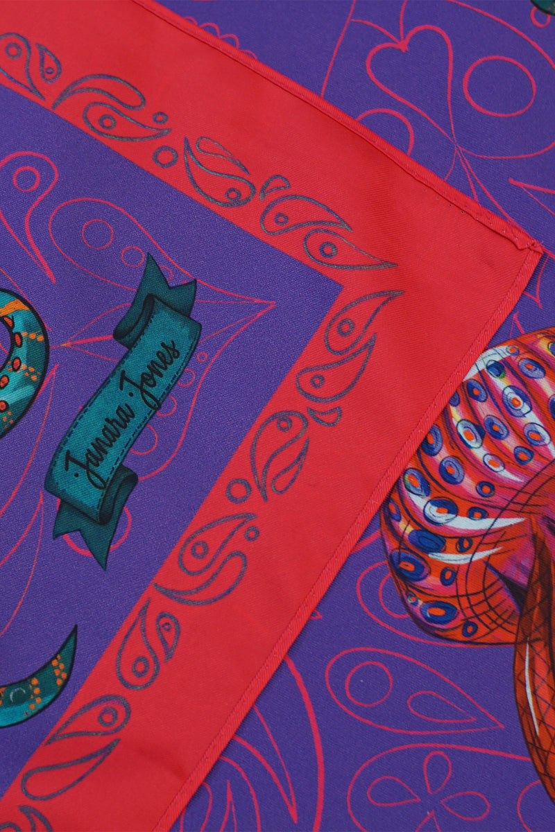 Purple Marine Satin Twill Scarf