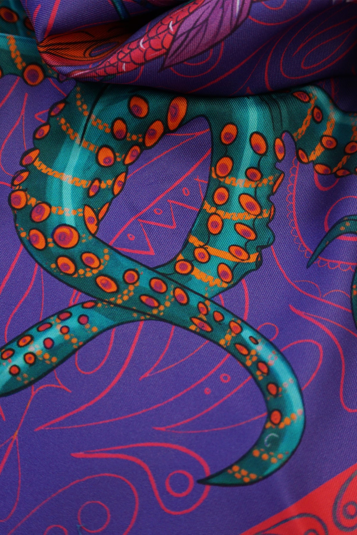 Purple Marine Satin Twill Scarf