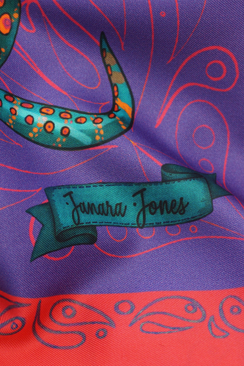 Purple Marine Satin Twill Scarf
