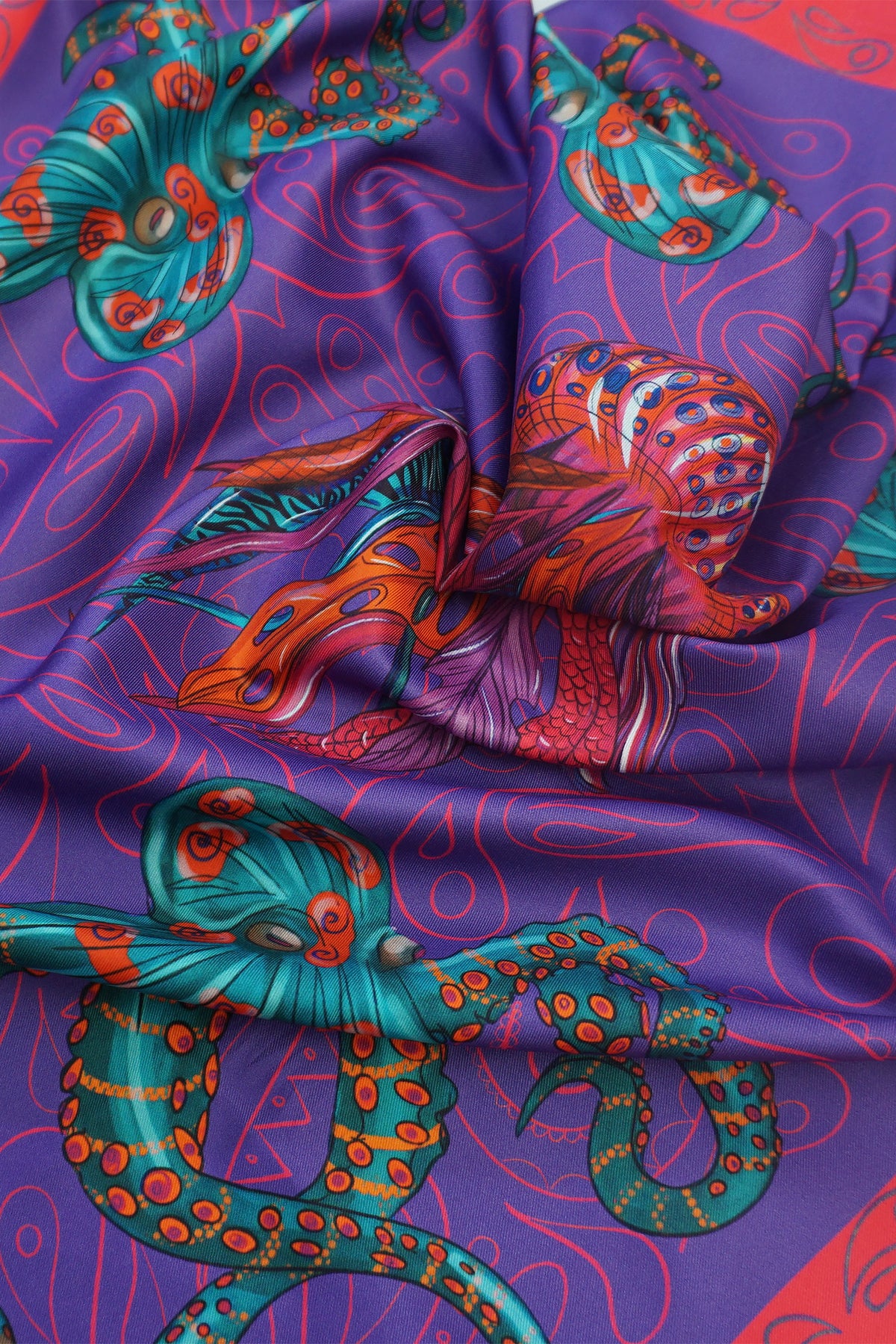 Purple Marine Satin Twill Scarf
