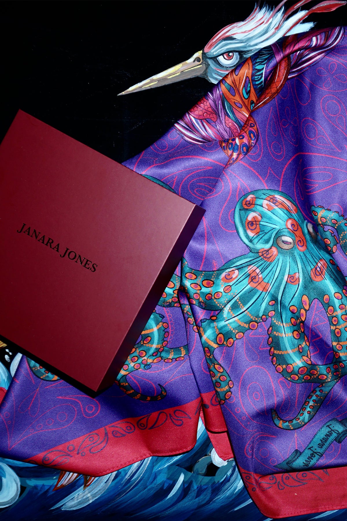 Purple Marine Satin Twill Scarf