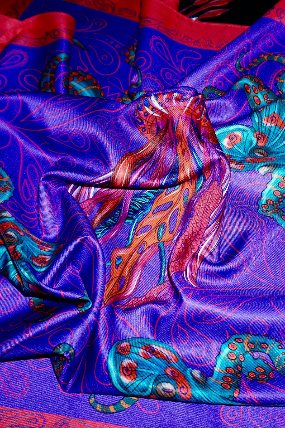 Purple Marine Satin Twill Scarf