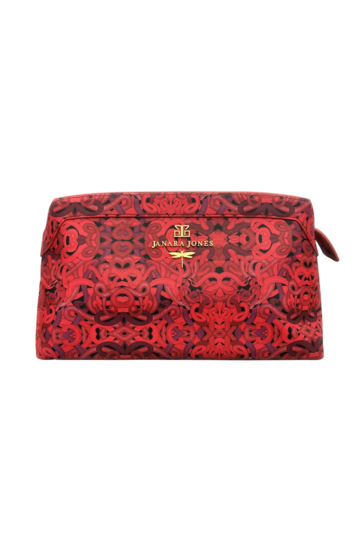 Red Snakes Print Marie Clutch Bag