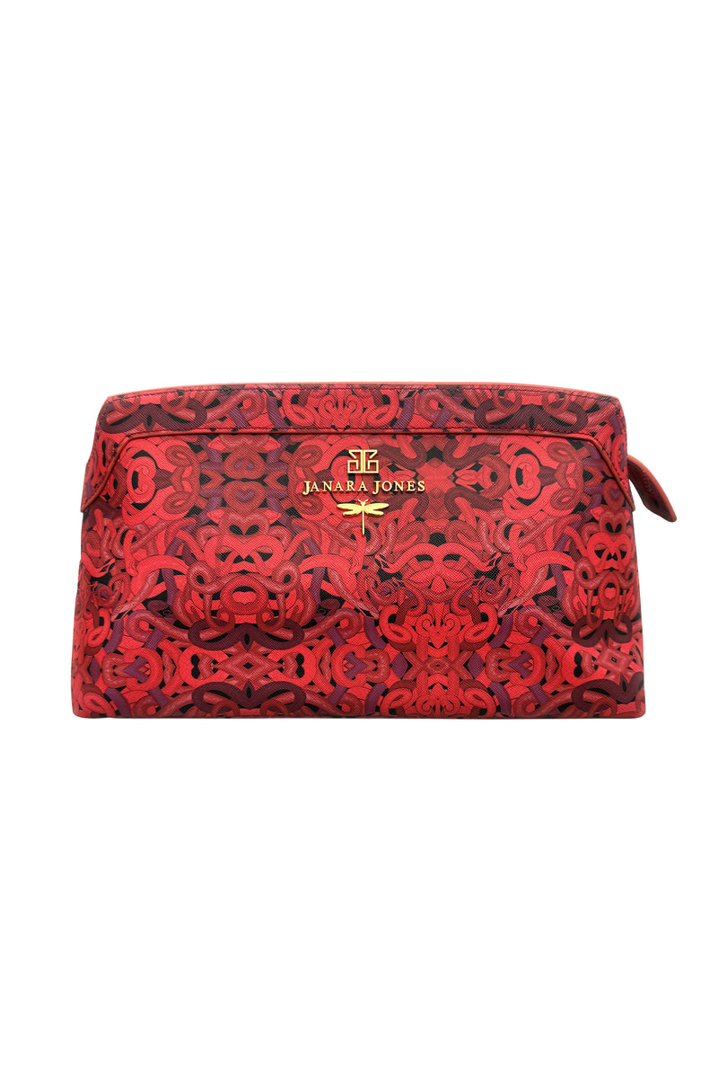 Red Snakes Print Marie Clutch Bag
