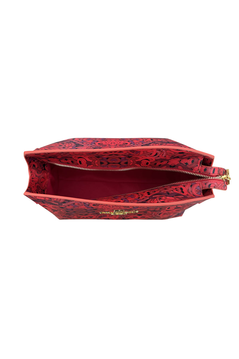 Red Snakes Print Marie Clutch Bag