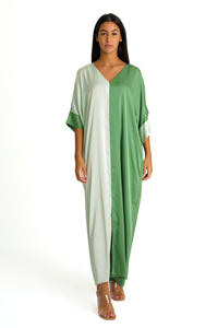 Sage-Green Satin Dress