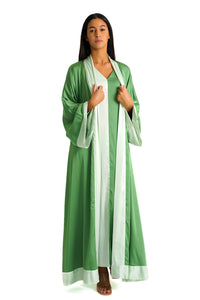 Sage-Green Satin Dress