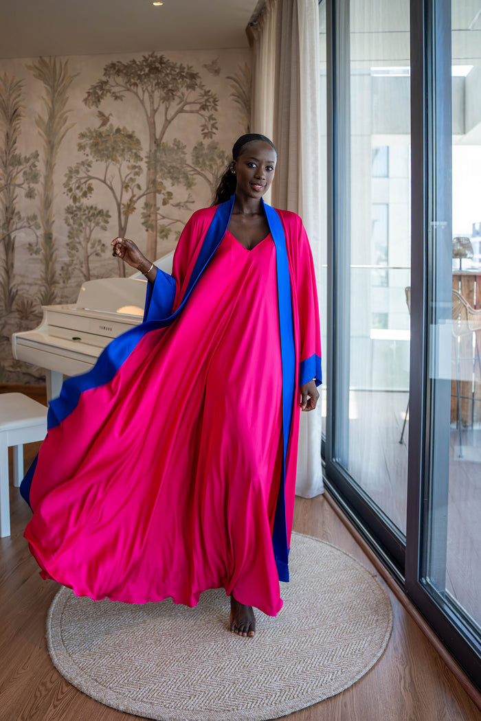 Fuchsia Satin Mariella Dress