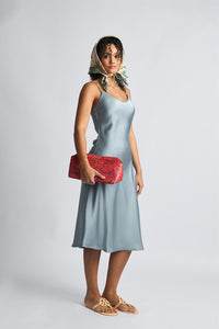 Red Snakes Print Marie Clutch Bag