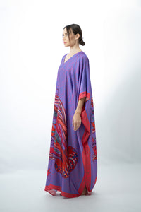 Neptune Satin Scarf Print Kaftan