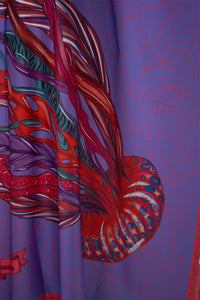Neptune Satin Scarf Print Kaftan