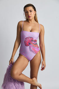 Lilac Jellyfish One-Piece Swimsuit