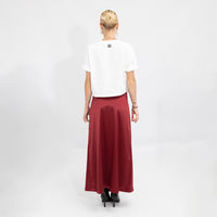 Beetroot Satin Evelyn Skirt